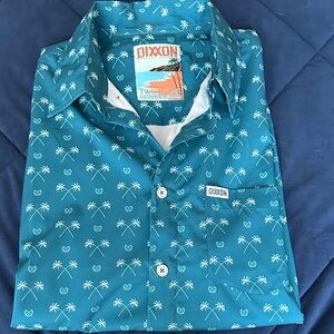 DIXXON Blue Palm Pattern Men's Shirt